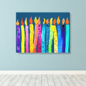 Waterverf verjaardagscandles kleurig canvas afdruk (Insitu (Houten vloer))