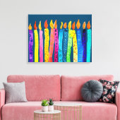 Waterverf verjaardagscandles kleurig canvas afdruk (Insitu (Woonkamer))