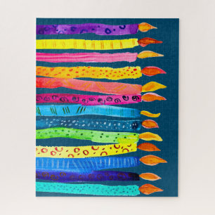 Waterverf verjaardagscandles kleurig legpuzzel