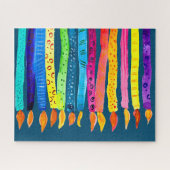 Waterverf verjaardagscandles kleurig legpuzzel (Horizontaal)