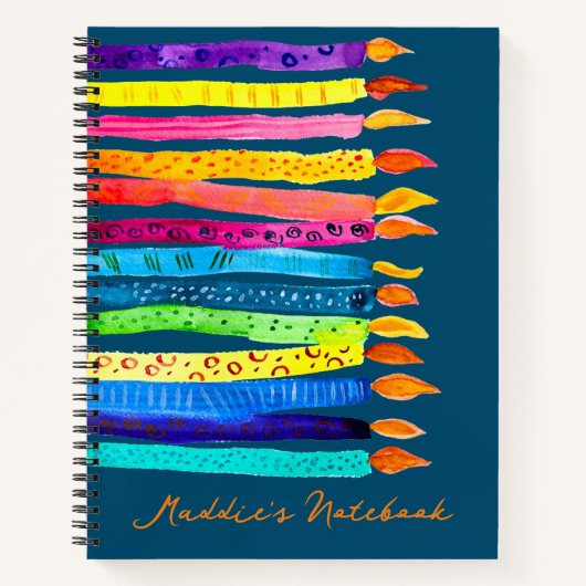 Waterverf verjaardagscandles kleurig notitieboek (Voorkant)