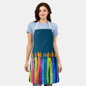Waterverf verjaardagscandles kleurig schort (Gedragen)
