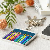 Waterverf verjaardagscandles kleurig sleutelhanger (Zijkant)