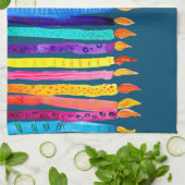 Waterverf verjaardagscandles kleurig theedoek (Gevouwen)