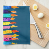 Waterverf verjaardagscandles kleurig theedoek (Quarter Fold)