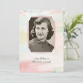 waterverf verjaardagsfeestje met geslit hoeklijst kaart (Staand voorkant)