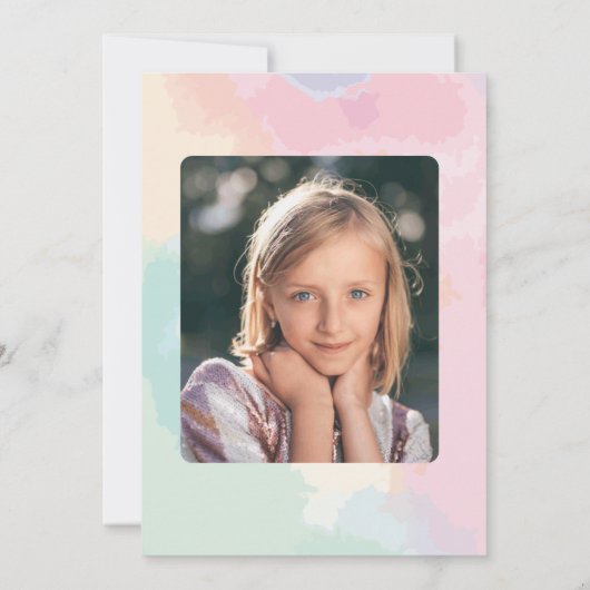 Waterverf Verjaardagsfeestuitnodiging Save The Date (Achterkant)