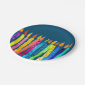 Waterverf verjaardagskaarsen papieren bordje (Gekanteld)