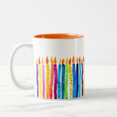 Waterverf verjaardagskaarsen tweekleurige koffiemok (Links)