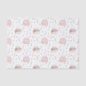 Waterverf Verjaardagstaart & Confetti Tissuepapier (Voorkant)