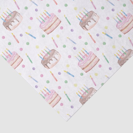 Waterverf Verjaardagstaart & Confetti Tissuepapier (Detail)