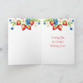 Waterverf verjaardagstaart gepersonaliseerd kaart (Binnen)