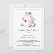 Waterverf verjaardagstaart uitnodiging - Sweet (Voorkant)