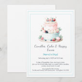 Waterverf verjaardagstaart uitnodiging - Sweet (Voorkant / Achterkant)