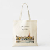 Waterverf verjaardagsweekend Paris Silhouet Tote Bag (Achterkant)