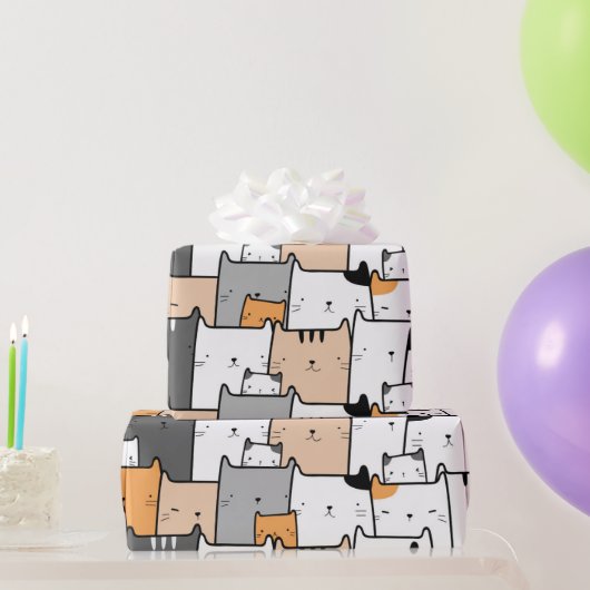 Waterverf verkuilt kleine kattenkattenbakken cadeaupapier (Feestgeschenken)