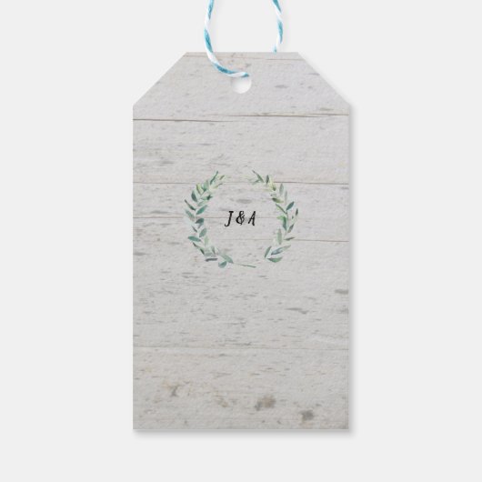 Waterverf verlaat bijthout Dank je bruiloft Cadeaulabel (Achterkant)