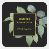 Waterverf verlaat botanisch professioneel label (Voorkant)