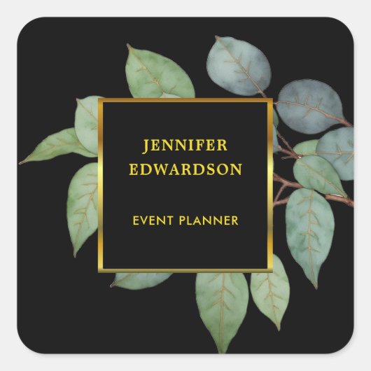 Waterverf verlaat botanisch professioneel label (Voorkant)