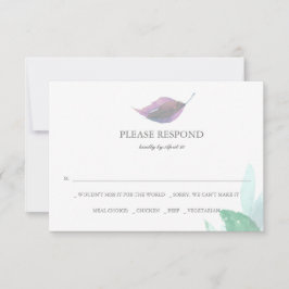 Waterverf verlaat botanische bruiloft RSVP-Kaarten Notitiekaartje