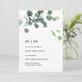 Waterverf verlaat bruiloft bewaart de datum save the date (Staand voorkant)