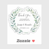 Waterverf verlaat Bruiloft Dank u aangepaste cut Sticker (Vel)