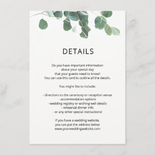 Waterverf verlaat bruiloft details info kaart mode