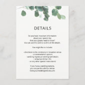 Waterverf verlaat bruiloft details info kaart mode (Voorkant)