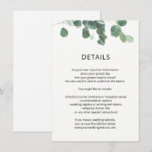 Waterverf verlaat bruiloft details info kaart mode (Voorkant / Achterkant)