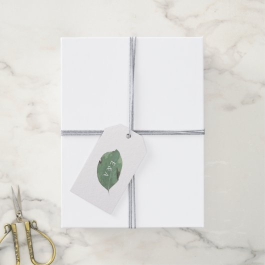 Waterverf verlaat bruiloft gunst label 2 cadeaulabel (Met Touw)