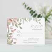 Waterverf verlaat bruiloft RSVP kaartje (Staand voorkant)