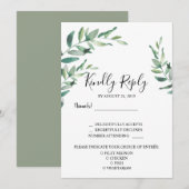 Waterverf verlaat Bruiloft RSVP maaltijdkeuze Kaart (Voorkant / Achterkant)