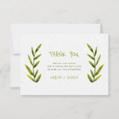 Waterverf verlaat de bedankkaarten bedankkaart (Voorkant)