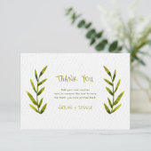 Waterverf verlaat de bedankkaarten bedankkaart (Staand voorkant)