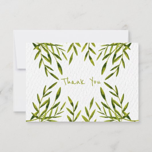 Waterverf verlaat de bedankkaarten bedankkaart (Achterkant)