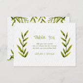 Waterverf verlaat de bedankkaarten bedankkaart (Voorkant / Achterkant)