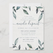 Waterverf verlaat en script | Aangepaste geboorted Kaart (Voorkant)