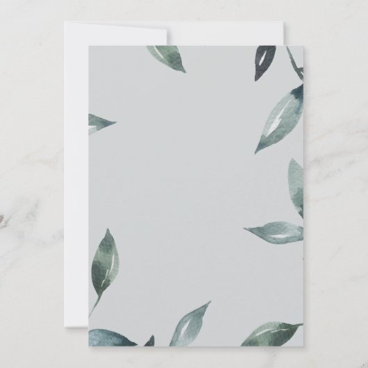 Waterverf verlaat en script | Aangepaste geboorted Kaart (Achterkant)