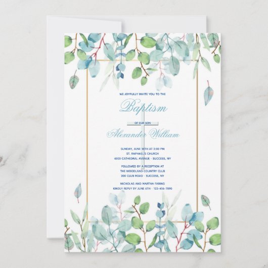 Waterverf verlaat godsdienstige uitnodiging (Voorkant)