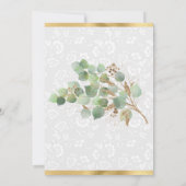 Waterverf verlaat gouden oliefanter op zaterdag bedankkaart (Achterkant)