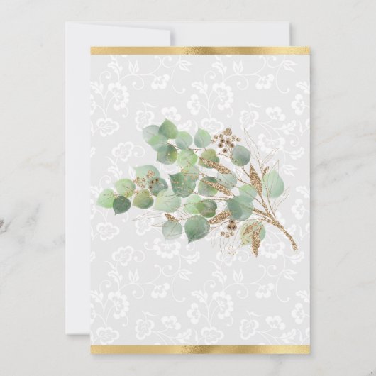 Waterverf verlaat gouden oliefanter op zaterdag kaart (Achterkant)