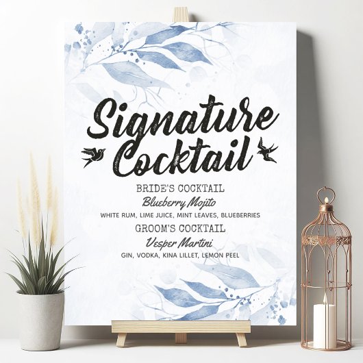 Waterverf verlaat het Menu Drink van de  van de Ha Poster