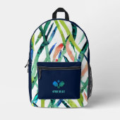 Waterverf verlaat het moderne monogram pickleball bedrukte rugzak (Voorkant)