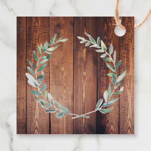 Waterverf verlaat hout Bruiloft Dank U Bedankjes Labels (Achterkant)