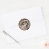 Waterverf verlaat hout Bruiloft Dank u foto Ronde Sticker (Envelop)
