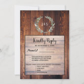 Waterverf verlaat hout Bruiloft RSVP dineropties Kaart (Voorkant)