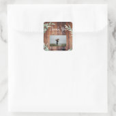 Waterverf verlaat houten foto Weddenschap Vierkante Sticker (Tas)