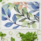 Waterverf verlaat keukenhanddoeken (Gevouwen)