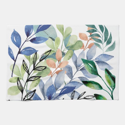 Waterverf verlaat keukenhanddoeken (Horizontaal)