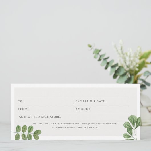 Waterverf verlaat Logo Cadeaubon (Staand voorkant)